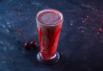 strawberry milkshake on background