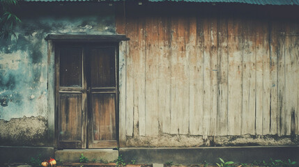 Old house wall, The color tone is film style. for abstrace background or old background.