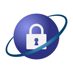 Internet security. Traffic encryption, VPN, hack antivirus privacy protection. on the background of the earth, design, vector, flat style.