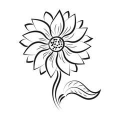 Flower Line Art for print or use as poster, card, flyer, tattoo or t shirt