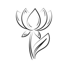 Flower Line Art for print or use as poster, card, flyer, tattoo or t shirt