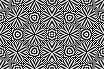 Abstract Seamless Geometric Pattern. Black and White Texture.