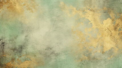 Fototapeta na wymiar green and gold grunge texture as a background