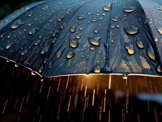 Raindrops on the umbrella