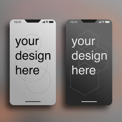 2 Minimalist Smartphone Screens Mockup