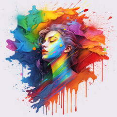 Pride colors illustrations on light background