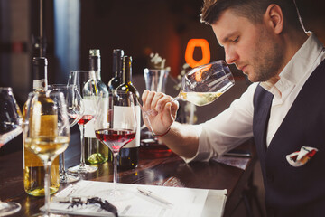 Sommelier determines by aroma characteristics of wine.