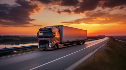 Lorry Cargo Transport Delivery in motion