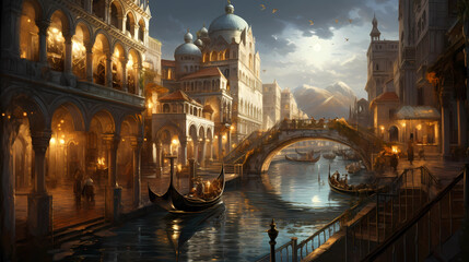 Fototapeta na wymiar Venice romantic gondolas
