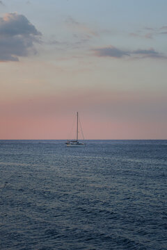 sailboat at sunset