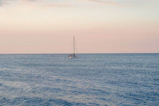 sailboat at sunset