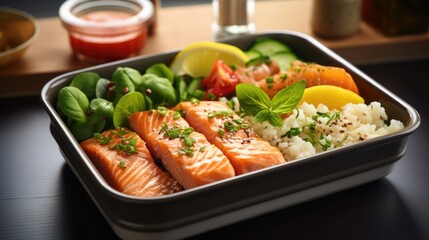 stainless steel bento box for lunch food.