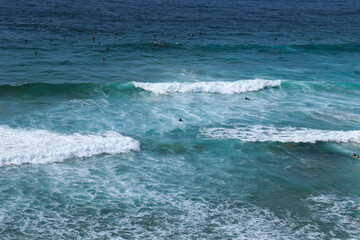 Young surfers on Tonel Beach in Sagres