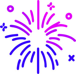 Firework gradient outline vector art