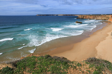 Praia do Tonel beach on a sunny day in Sagres