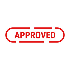 Approved Stamp In Red Line Rounded Rectangle Shape For Validation
