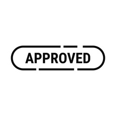 Obraz premium Approved Stamp In Black Line Rounded Rectangle Shape For Validation 