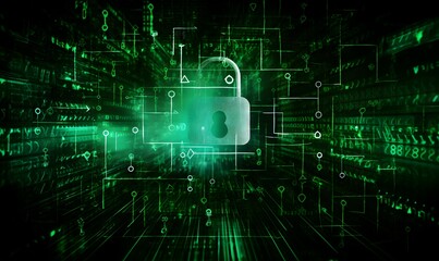 padlock with digital code, digital security