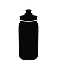 Plastic finger grip water bottle silhouette, cycling sport water bottle icon
