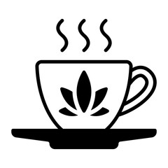 Ganja tea or decoction vector icon design, Cannabis and marijuana symbol, thc and cbd sign, recreational herbal drug stock illustration, weed tea or cannabis-infused drink concept
