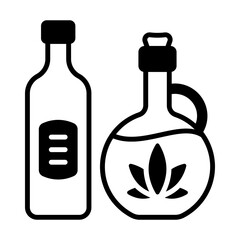 Cook and bake with CBD vector icon design, Cannabis and marijuana symbol, thc and cbd sign, recreational herbal drug stock illustration, Hemp Raw Tincture Jar with Hash Water concept