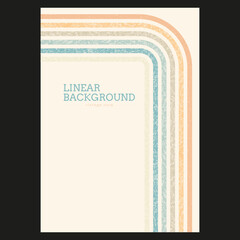 Linear design in vintage style. Abstract background with parallel colored lines