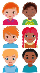 set of cartoon children, vector