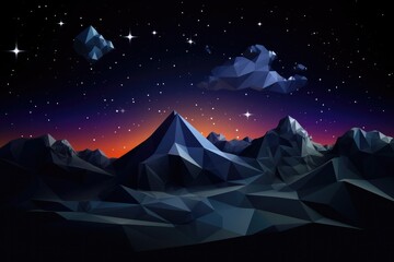 Fototapeta premium Magical nature wallpaper during summer night high in mountains. Generative Ai.