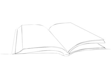simple vector sketch open book single one line art, continuous