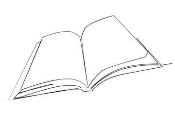 simple vector sketch open book single one line art, continuous