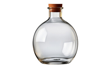 Sleek Minimalism Round Blank Glass Bottle Isolated Background. AI
