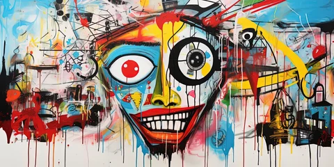 Fototapeten painting style illustration of punk zombie graffiti style, Generative Ai © QuietWord