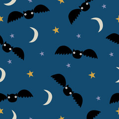 Cute cartoon Halloween bat mouse - vector illustration