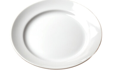 Elegant Dishware White Ceramic Plate Isolated Background. AI