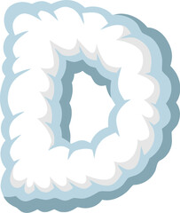 Cloud Font Letter D