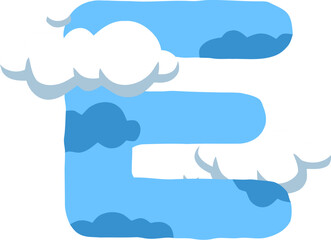 Sky Cloud Alphabet E