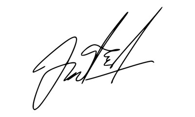 Abstract Signature Idea Starting Letter J for Document. Vector with Transparent Background