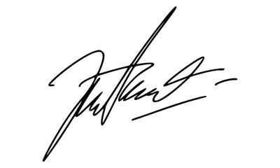 Abstract Signature Idea Starting Letter J for Document. Vector with Transparent Background