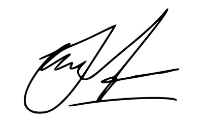 Abstract Signature Idea Starting Letter J for Document. Vector with Transparent Background