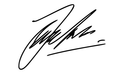 Abstract Signature Idea Starting Letter J for Document. Vector with Transparent Background