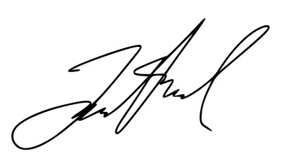 Abstract Signature Idea Starting Letter J for Document. Vector with Transparent Background