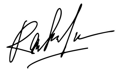 Abstract signature style with letter R for documents