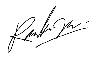 Abstract signature style with letter R for documents