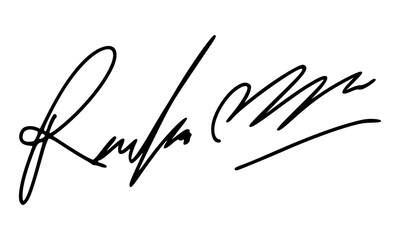 Obraz premium Abstract signature style with letter R for documents