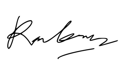 Abstract signature style with letter R for documents