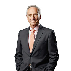 Successful Senior Businessman entrepreneur with happy face smiling