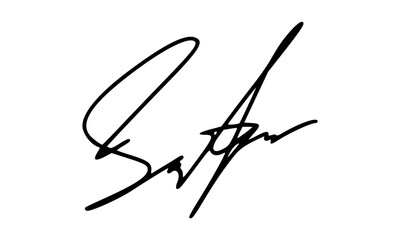 Abstract Signature Idea Starting With Letter S for Document. Vector with Transparent Background.