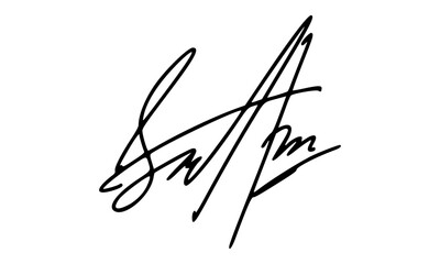 Abstract Signature Idea Starting With Letter S for Document. Vector with Transparent Background.