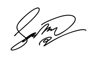 Abstract Signature Idea Starting With Letter S for Document. Vector with Transparent Background.