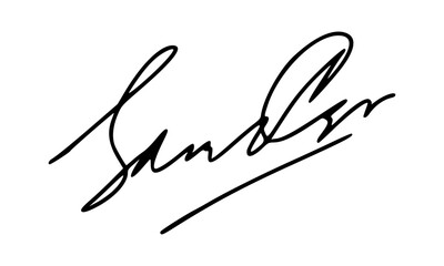 Abstract Signature Idea Starting With Letter S for Document. Vector with Transparent Background.